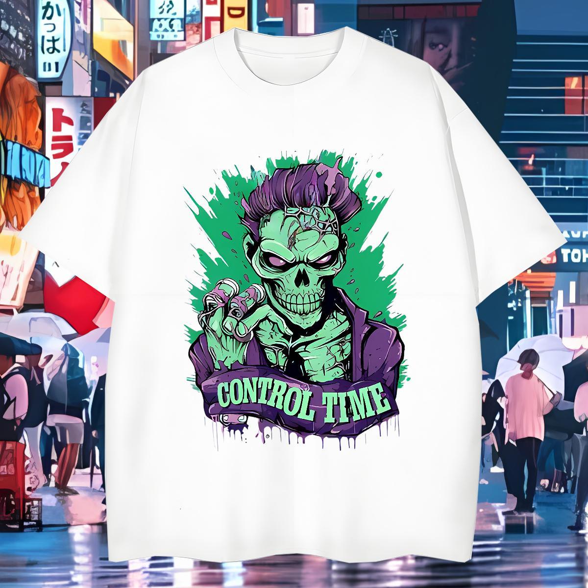 Loose Fit T shirt 230g Cotton skull Outdoor DIY Anime Round Neck Short Sleeve Men Tees Designer Fashion Polos