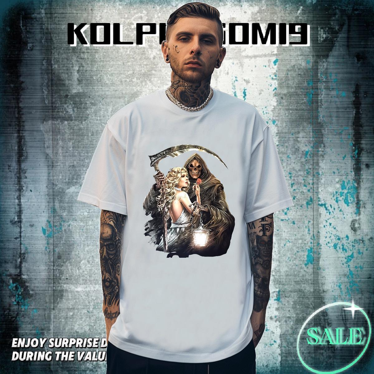 Popular Man T Shirts 230g Cotton skull Daily Wear DIY Short Sleeve Soft Tshirt for Man Woman Designer Fashion Tee Shirt