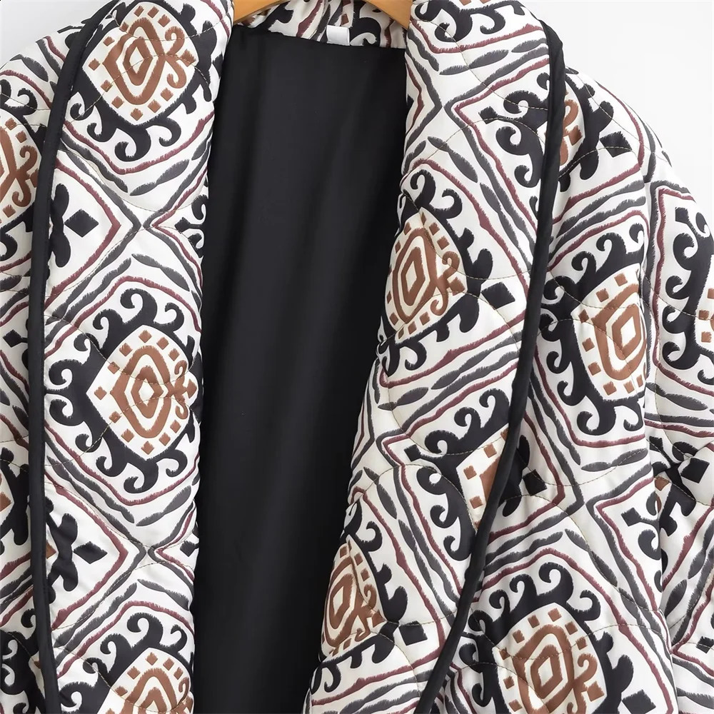 UNIZERA AutumnWinter Product Womens Fashion Casual Edition Printed Loose Cotton Cardigan Coat 240823
