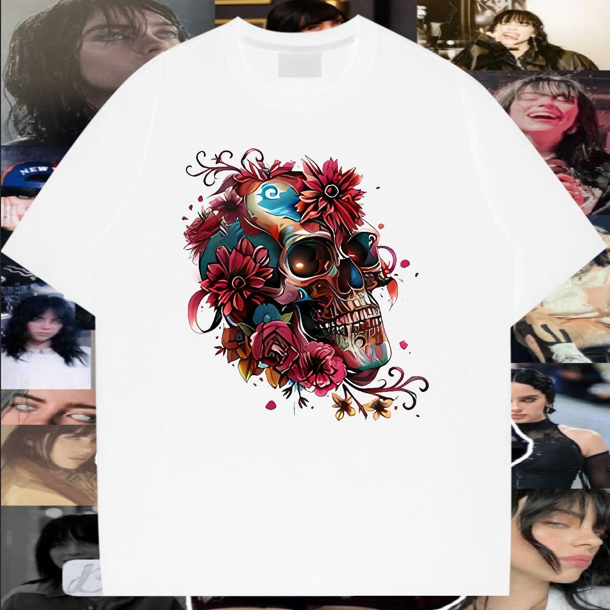 Brand Man T Shirts 230g Pure Cotton flower Street wear Hip Hop Custom Print Plus Size Short Sleeve Soft Men Tops Tees Customized Top Tees