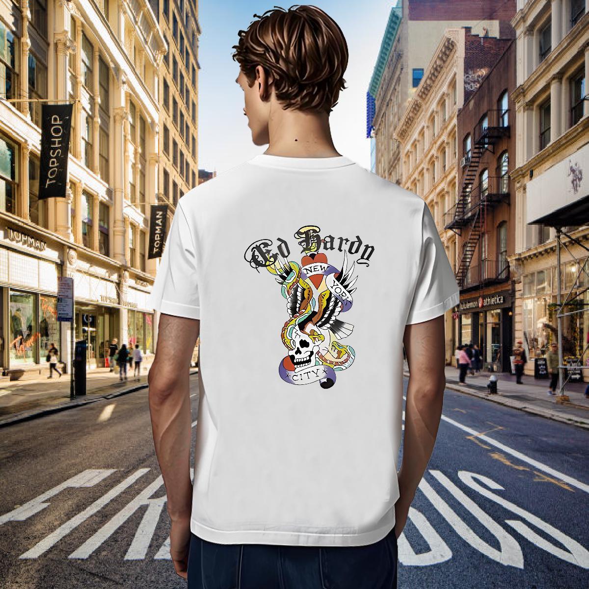 Classic Mens T Shirts 100% Cotton 230g skull Hip Hop Floral Print Breathable Short Sleeve Men Tees Fashion Casual Tops Tees
