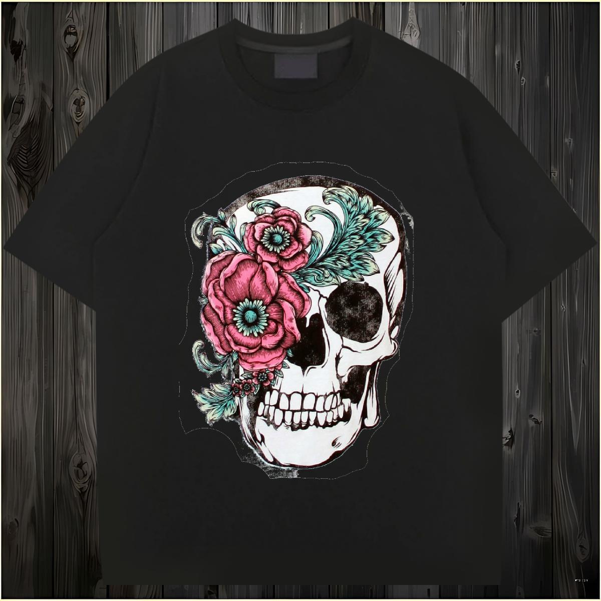 Classic Man T Shirts 230g 100% Cotton skull Daily Outfit DIY Anime Breathable Crew Neck Men Clothes T-Shirt Designer Tee Shirt
