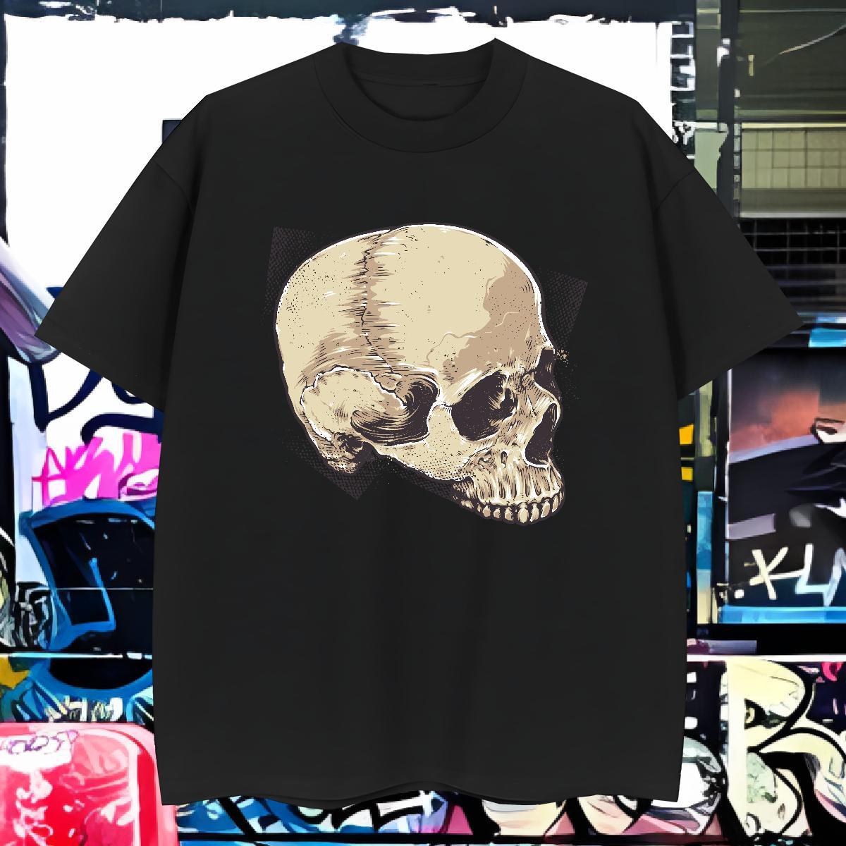 TOP Quality Mens T Shirts 230g 100% Cotton skull Hip Hop Plus Size Cartoon O-Neck Short Sleeve Tshirts 2024 Designer Clothes