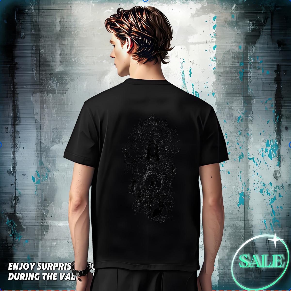 Classic T-Shirts for Men 230g Cotton eye of the devil Street Casual Asian Size Short Sleeve O-Neck Men Clothes T-Shirt 2024 Summer Tee Shirt