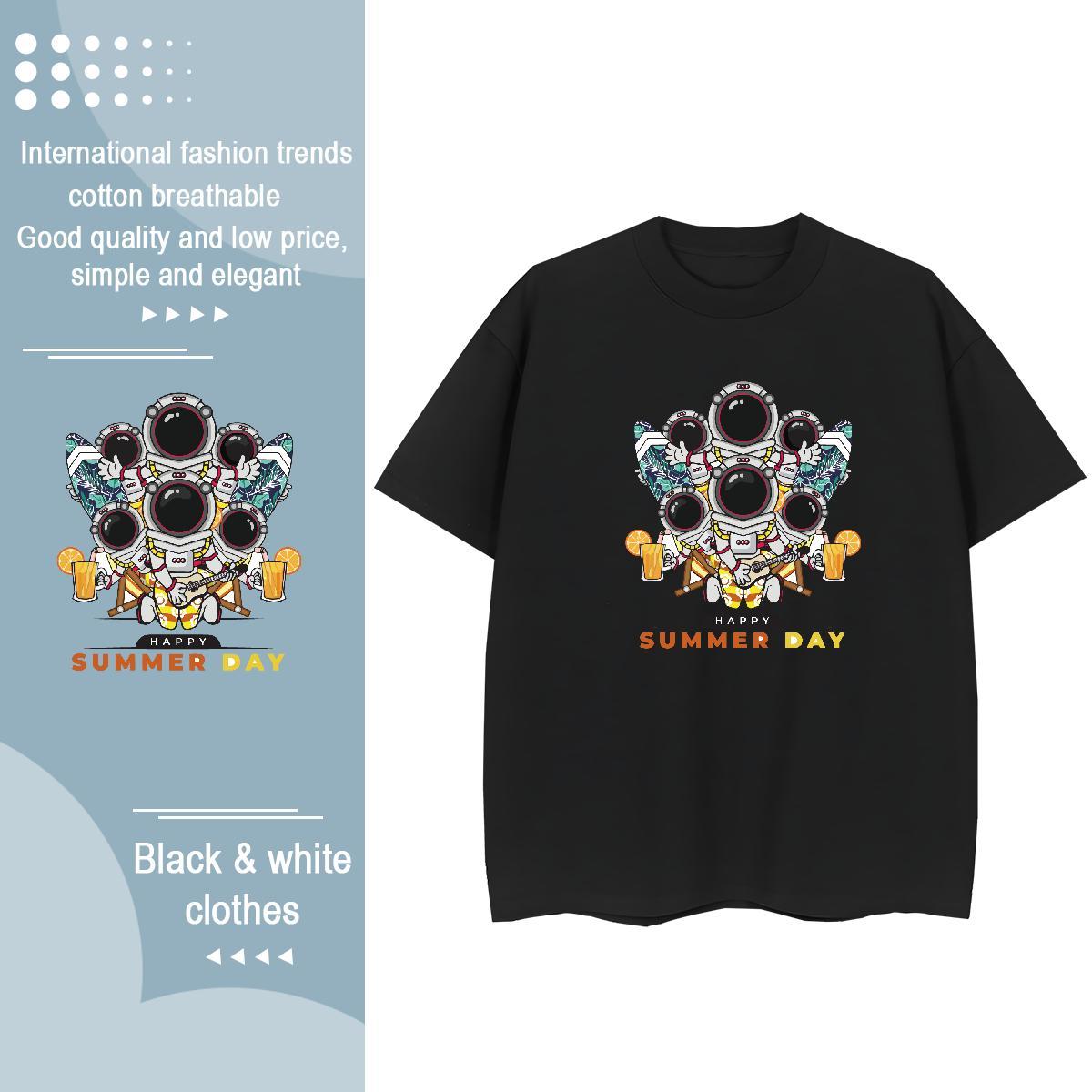 Loose Womens Tshirts 230g 100% Cotton universe Daily Outfit T Shirts Women Comfortable Customized Print Polos