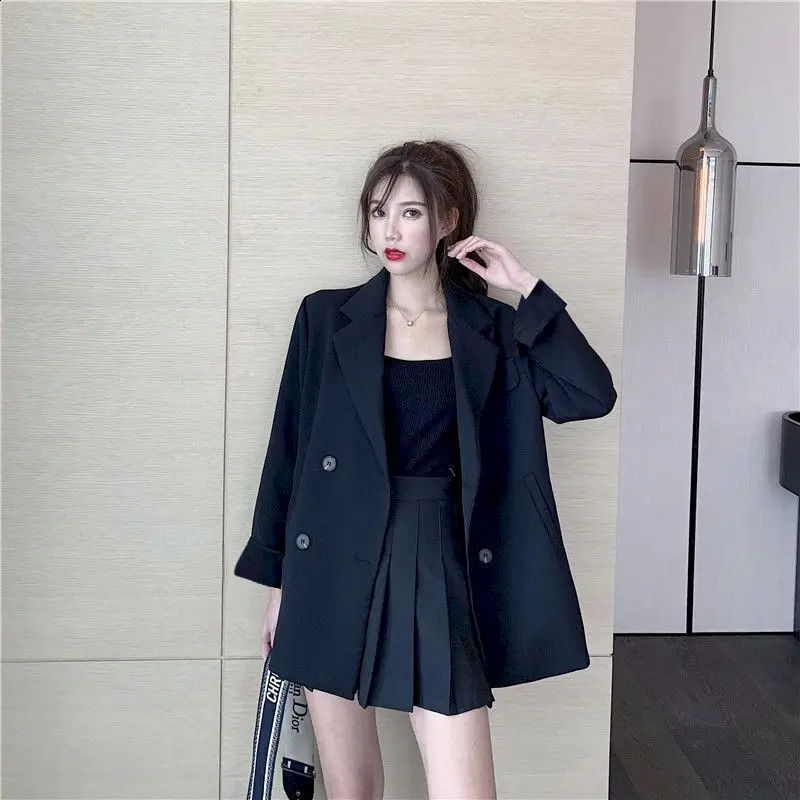 Spring Summer Suit Women Skirt Oversized Plus Fashion Goth Elegant Two Piece Blazer And Skirt Set Lady Uniform Woman Dress 240823