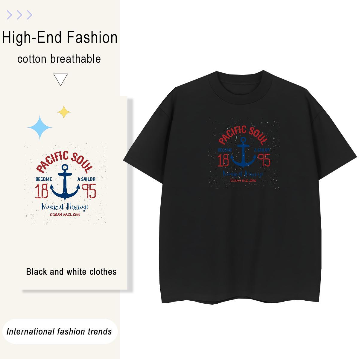 Popular Couples T Shirts 230g Cotton letter Street Wear Woman T Shirts Breathable Anime Clothes Shirt