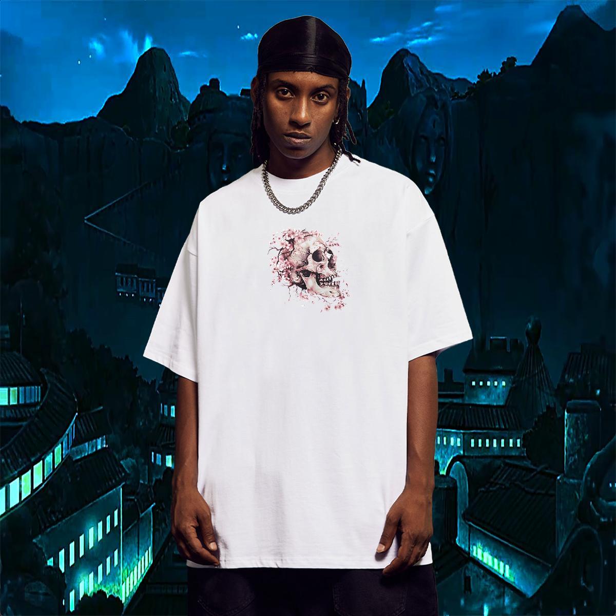 Cool Design Mens T Shirts 100% Cotton 230g flower Sports Casual DIY Anime O Neck Short Sleeves Men Tshirts Free Shipping Clothings