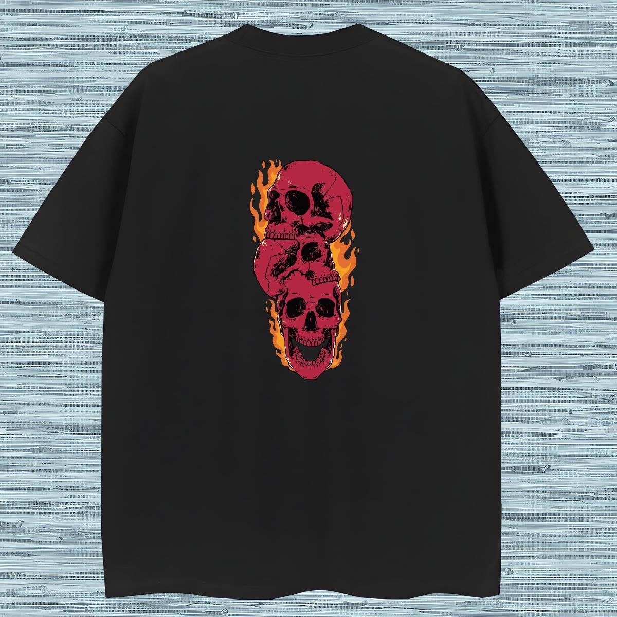 Wholesale Man T Shirts 230g Cotton skull Casual Custom Big Size O Neck Short Sleeves Men Clothes T-Shirt Designer Polos