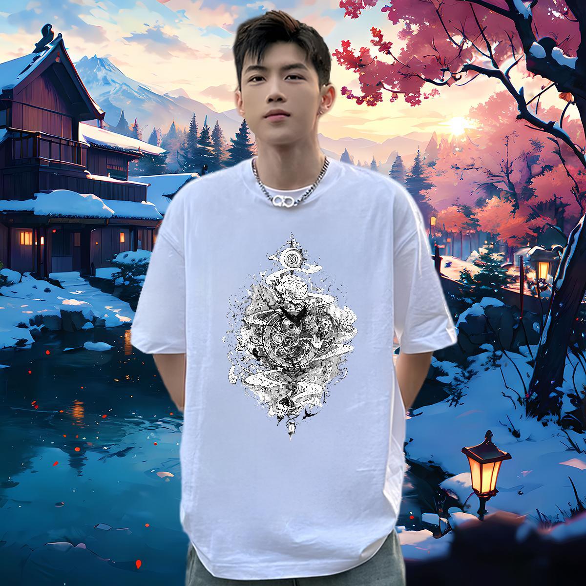Brand Mens T Shirts 230g Pure Cotton eye of the devil Outdoor Custom Printed Breathable Crew Neck Men Tops Tees Classic Casual Tops Shirt