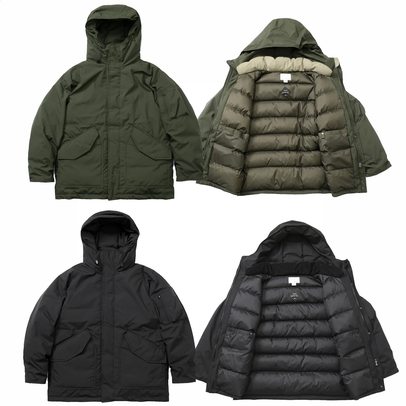 Nanamica Jackets Mens Winter Warm Coats Highquality Simple Pure Color Hooded Down Jacket Tops 240823