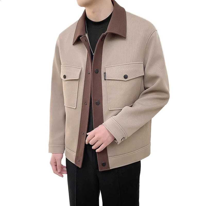 Autumn Cargo Jacket Men Korean Streetwear Fashion Loose Casual Vintage Ccoat Spring Jacket Outerwear 240822