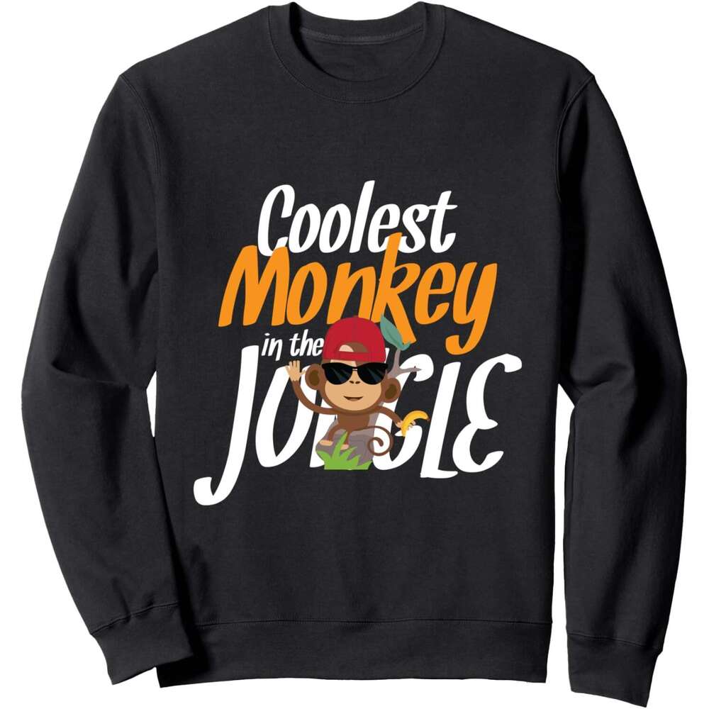 Long Sleeve Shirts for Men sweatshirt Coolest Monkey In The Jungle Funny Novelty Gift Sweatshirt T shirt Tee Streetwear Casual tops clothes
