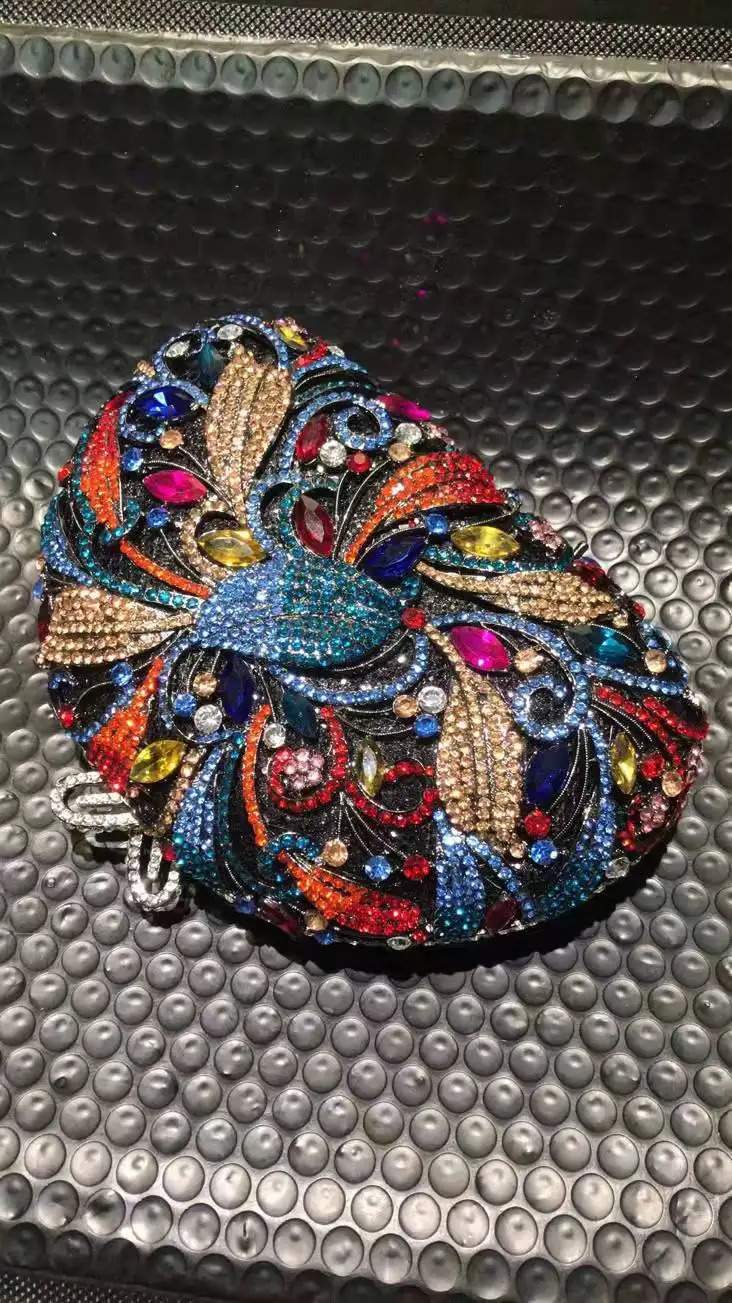 Xiyuan multicolor womens Leaves crystal stone evening bag and handbag wedding party banquet Rhine elegant clutch wallet 240823