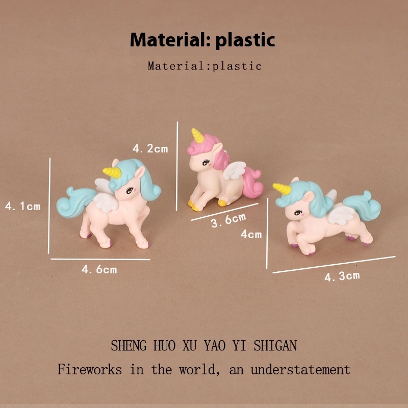 Adorable Mini Unicorn Micro Scenes - Handcrafted Plastic DIY Desktop Ornament Set for Your Office Space