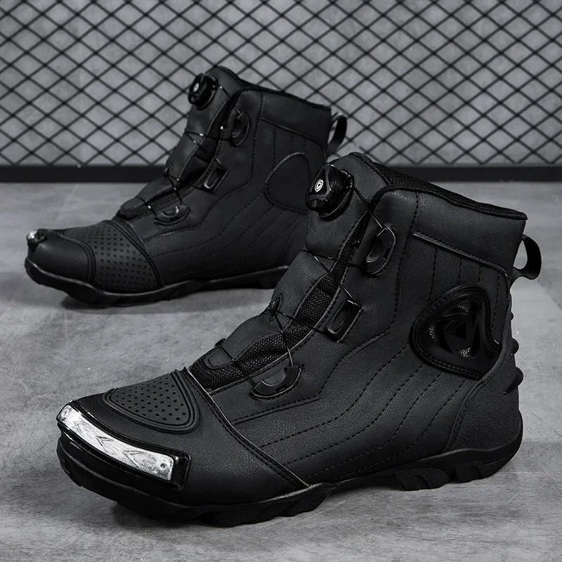 Motorcycle Boots Men Women Knight Outdoor Riding Anti-slip Winters Sneakers Shoes Bicycle Mountain Racing Road Speed Autumn 240822