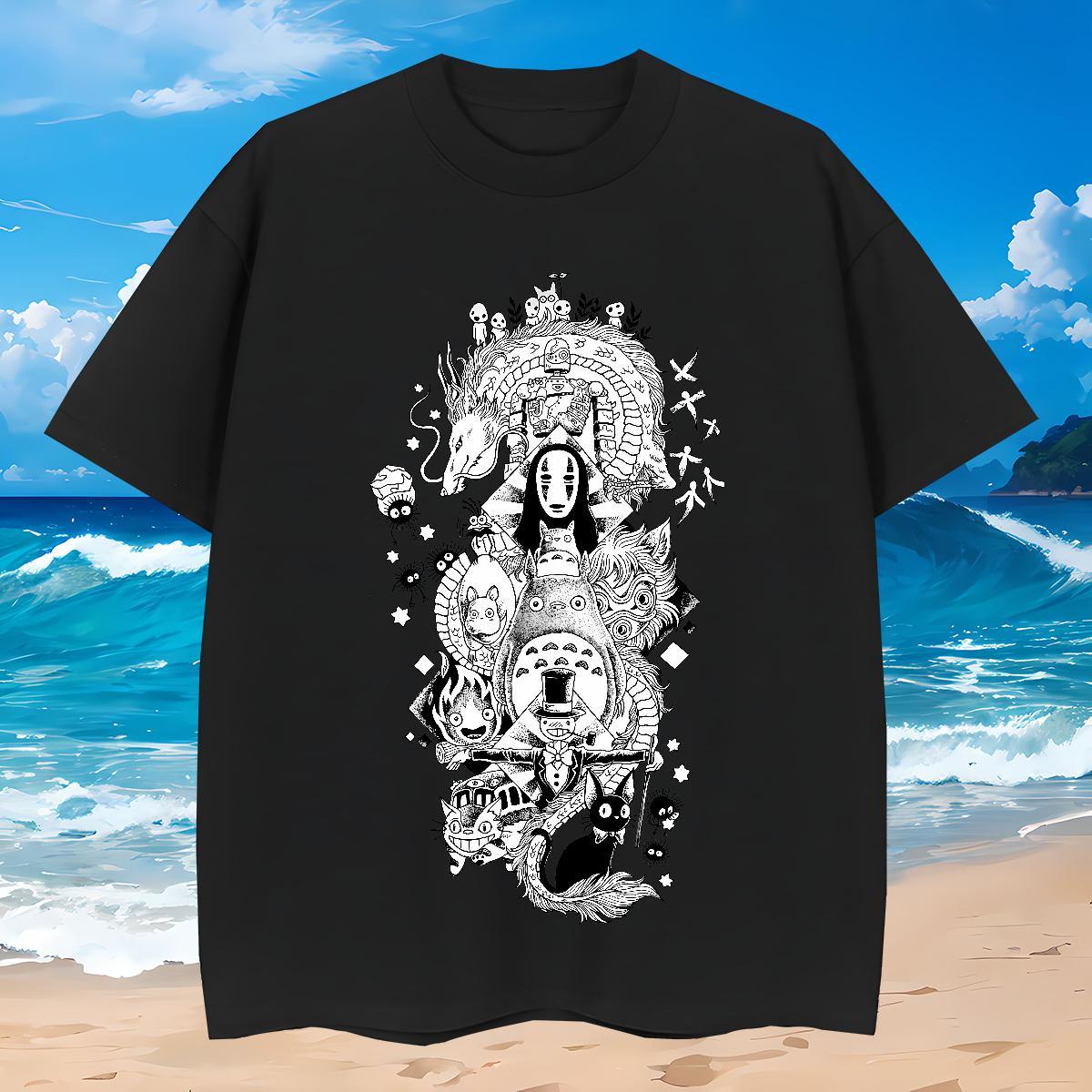 Loose Men T Shirts 230g Pure Cotton eye of the devil Daily Outfit DIY Printed Round Neck Short Sleeve Men Tees DIY Customized Clothes