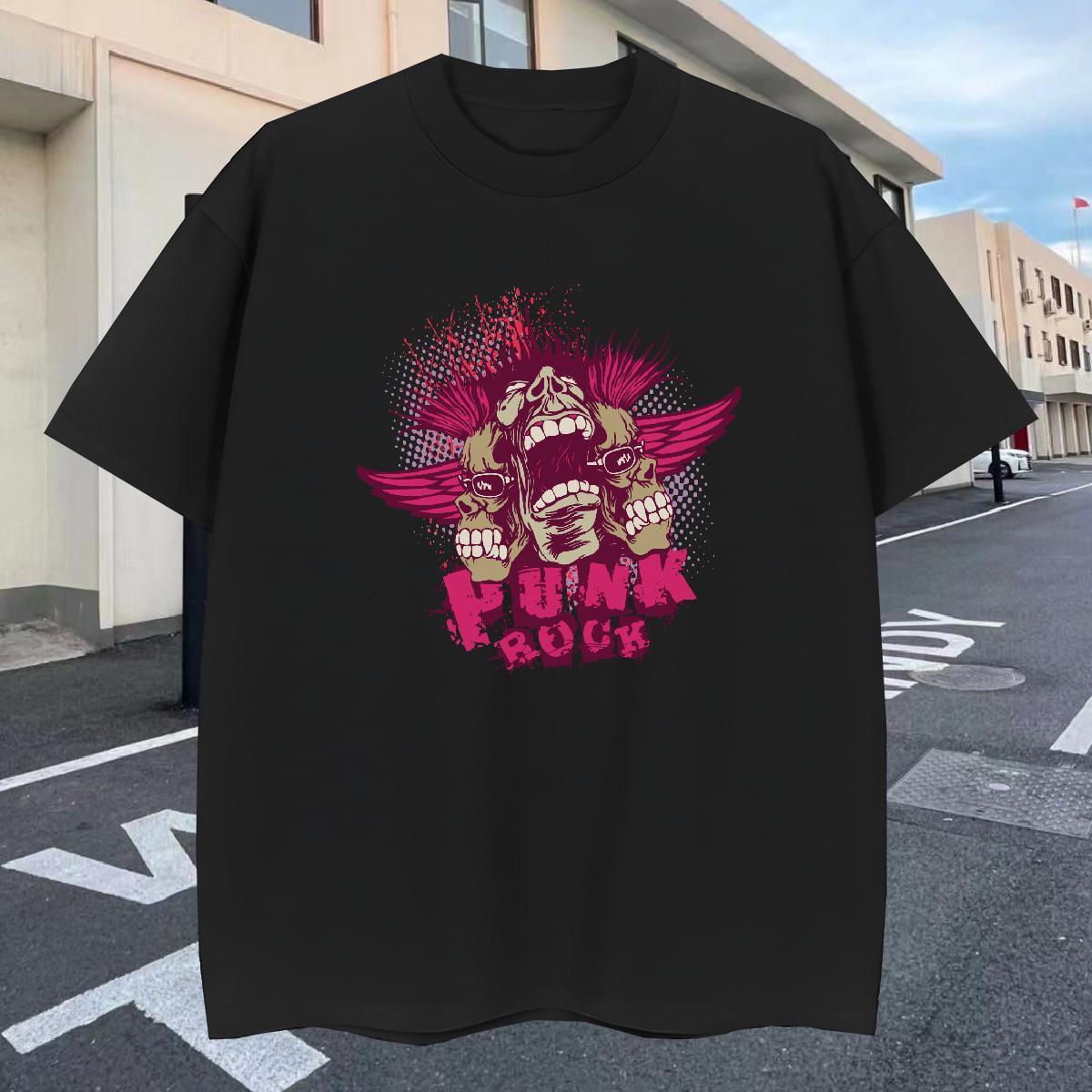 Free Shipping Man T Shirts 230g Cotton skull Sports Casual DIY Anime O-Neck Short Sleeve Tshirt for Man Woman Designer Fashion Tshirts