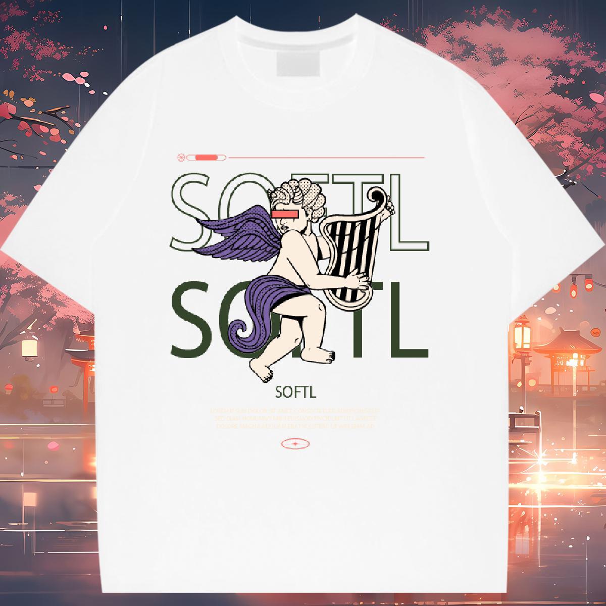 Loose Tshirt for Man Woman 230g Cotton angel Daily Wear T Shirt For Woman Breathable Crew Neck Customized Print Tops Shirt