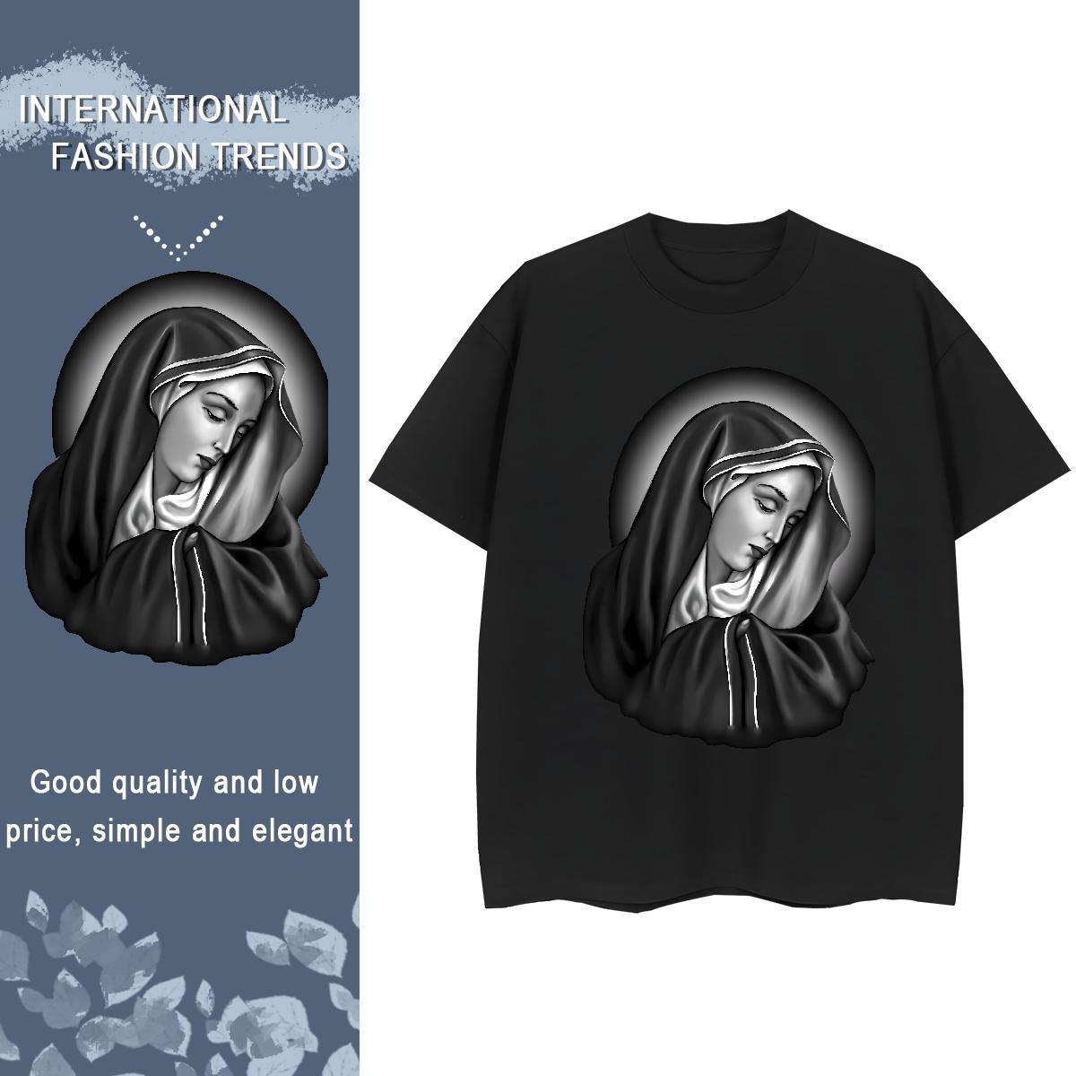 Soft Tshirt for Man Woman 100% Cotton 230g nun Street Womens T Shirts Breathable Soft DIY Anime Printed Tshirts