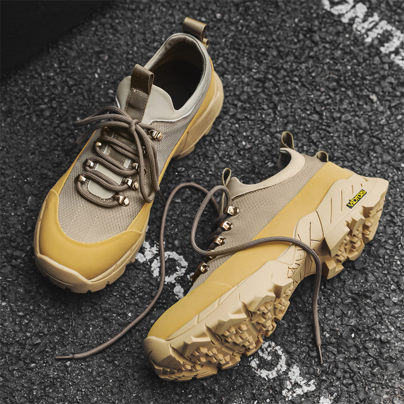 Ddmysports Autumn Fashion Men S Dad Trendy Breathable Workwear Shoes High End And Thick Soled Hiking OUTDOOR