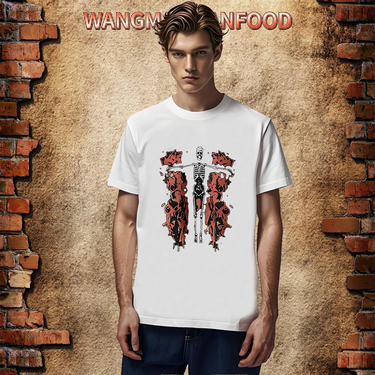 Free Shipping T-Shirts 100% Cotton 230g skull Home Outdoor Cartoon Print O Neck Short Sleeves Men Tees 2024 Designer Tee Shirt