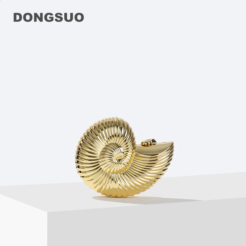 Womens acrylic conch shaped bag cute night clutch with shoulder strap used for wedding parties small wallet ner handbag gold and silver 240823