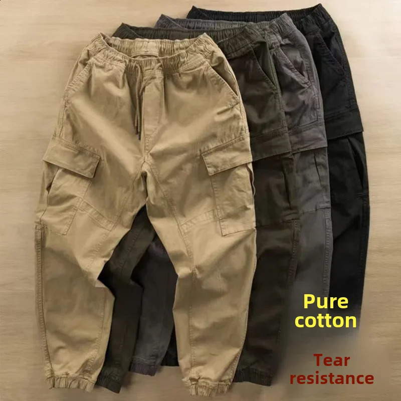 Japanese style loose fit thick work pants fashionable products pockets casual clothing wholesale inventory 240823