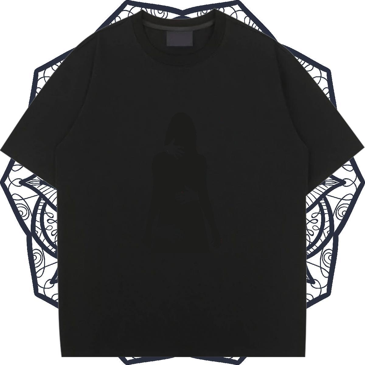 Loose Womens Tshirts 230g Pure Cotton painting Hip Hop Street T-Shirts for Women Breathable Crew Neck Custom Printing Tee Shirt