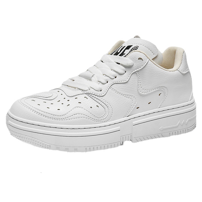Ddmysports New Thick Soled Fashionable Versatile Comfortable Little White Laser Ollowed Out Small And Unique Minimally Designed Casual Shoes OUTDOOR