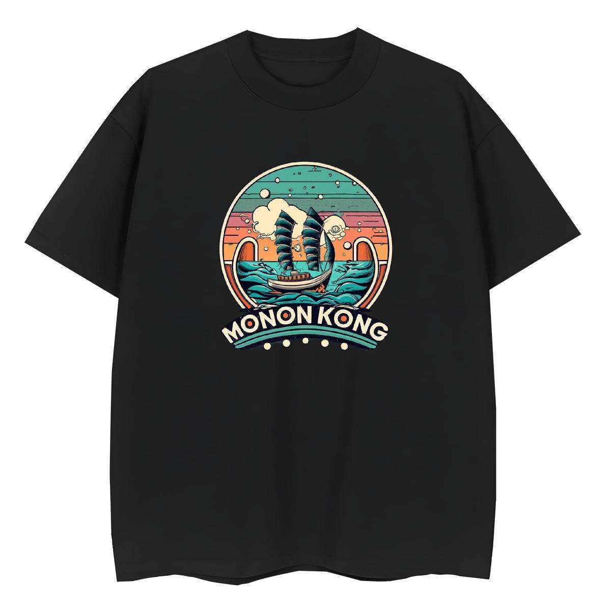 Popular T shirt 230g Cotton sea wave Casual Daily Wear Graphic Breathable Short Sleeve Couples T Shirts Fashion Designer Tops Tees