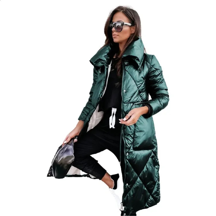 womens collar clothing cotton jacket long sleeved zipper lining Parka autumn and winter 240822