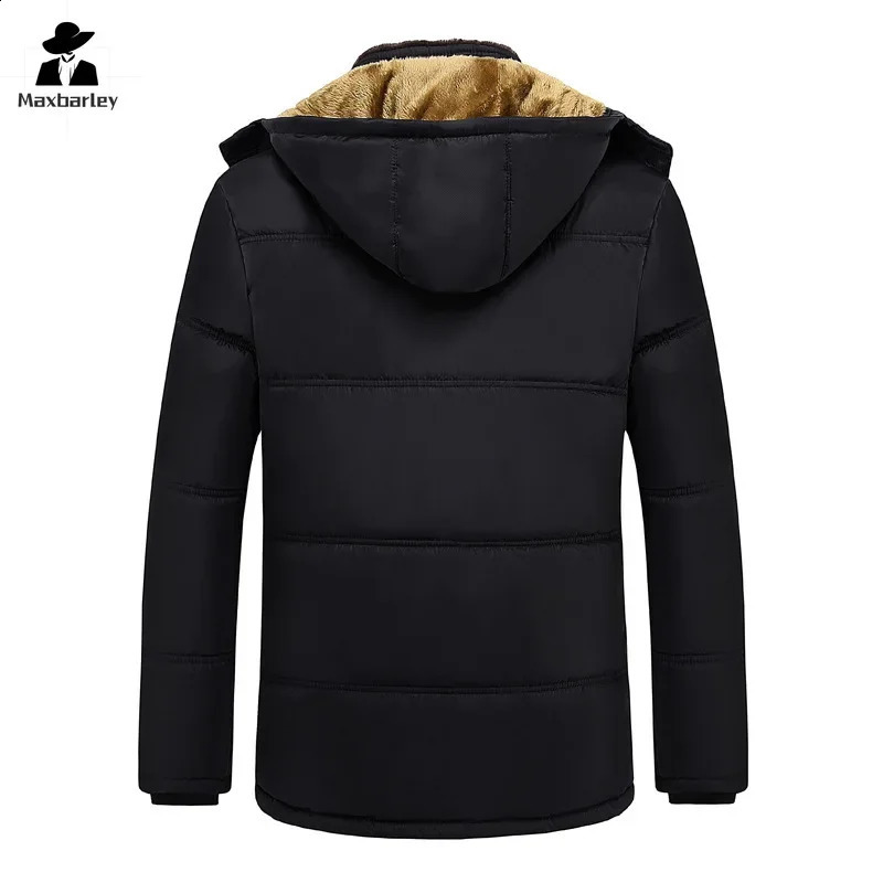 Parka Mens Coats Winter Jacket Thick Hooded Waterproof Warm Casual Coat Fur 240822