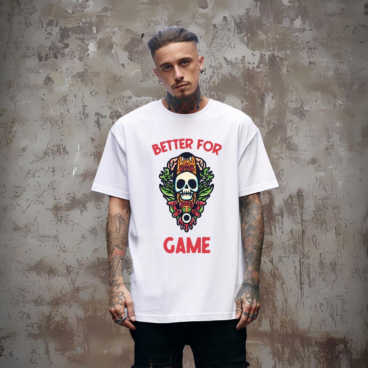 Soft T-Shirts for Men 100% Cotton 230g skull Sport Asian Size Breathable Crew Neck Tshirt for Man Woman Fashion Designer Tees