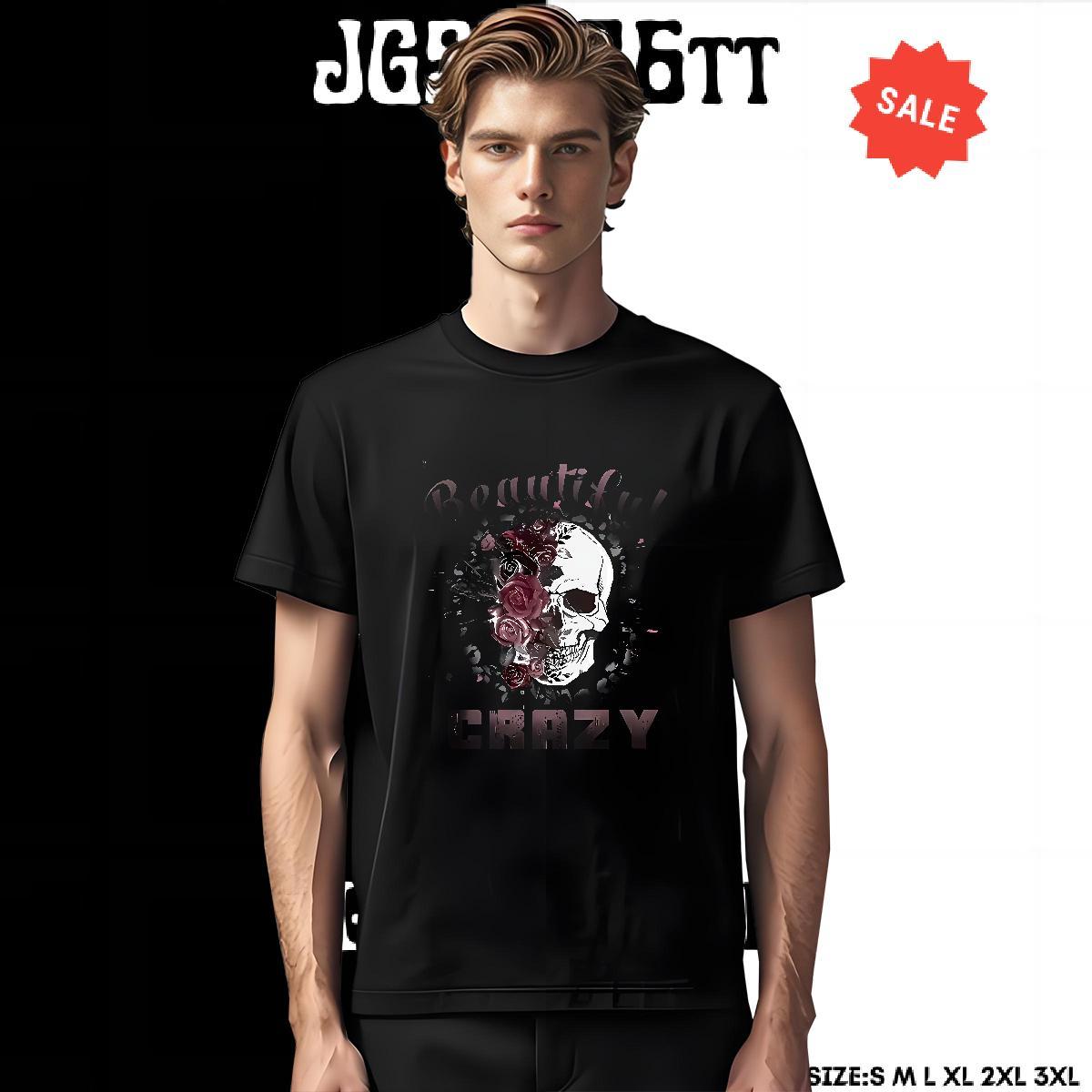 Popular T Shirts Men 230g Cotton skull Anime Printing Street Custom Printed Short Sleeve Soft Mens Tshirts Brand Polos