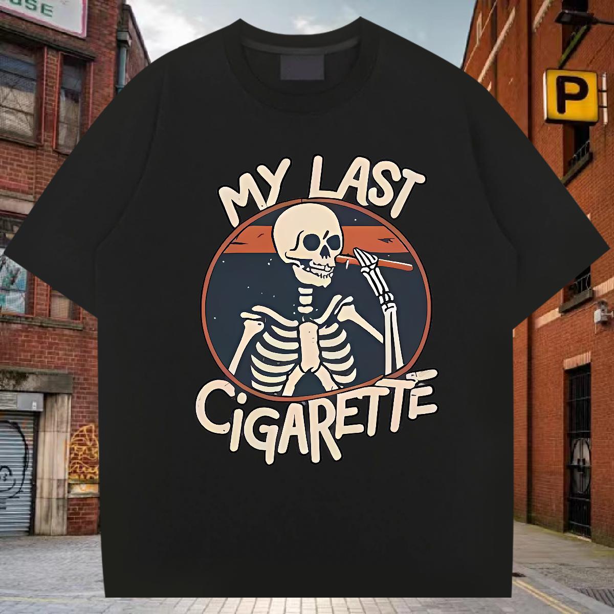 Cool Design T Shirts Men 230g 100% Cotton skull Anime Printing Street Cartoon Print O Neck Short Sleeves Mens Tshirts Fashion Design Polos