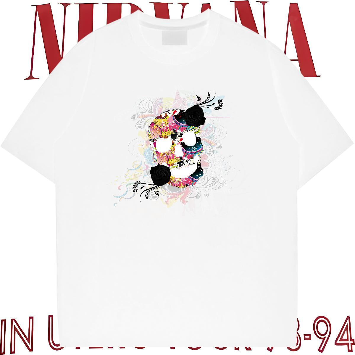 Popular T-Shirts for Men 230g Pure Cotton skull Casual Graphic O Neck Short Sleeves Men Tops Tees 2024 Summer Tshirts