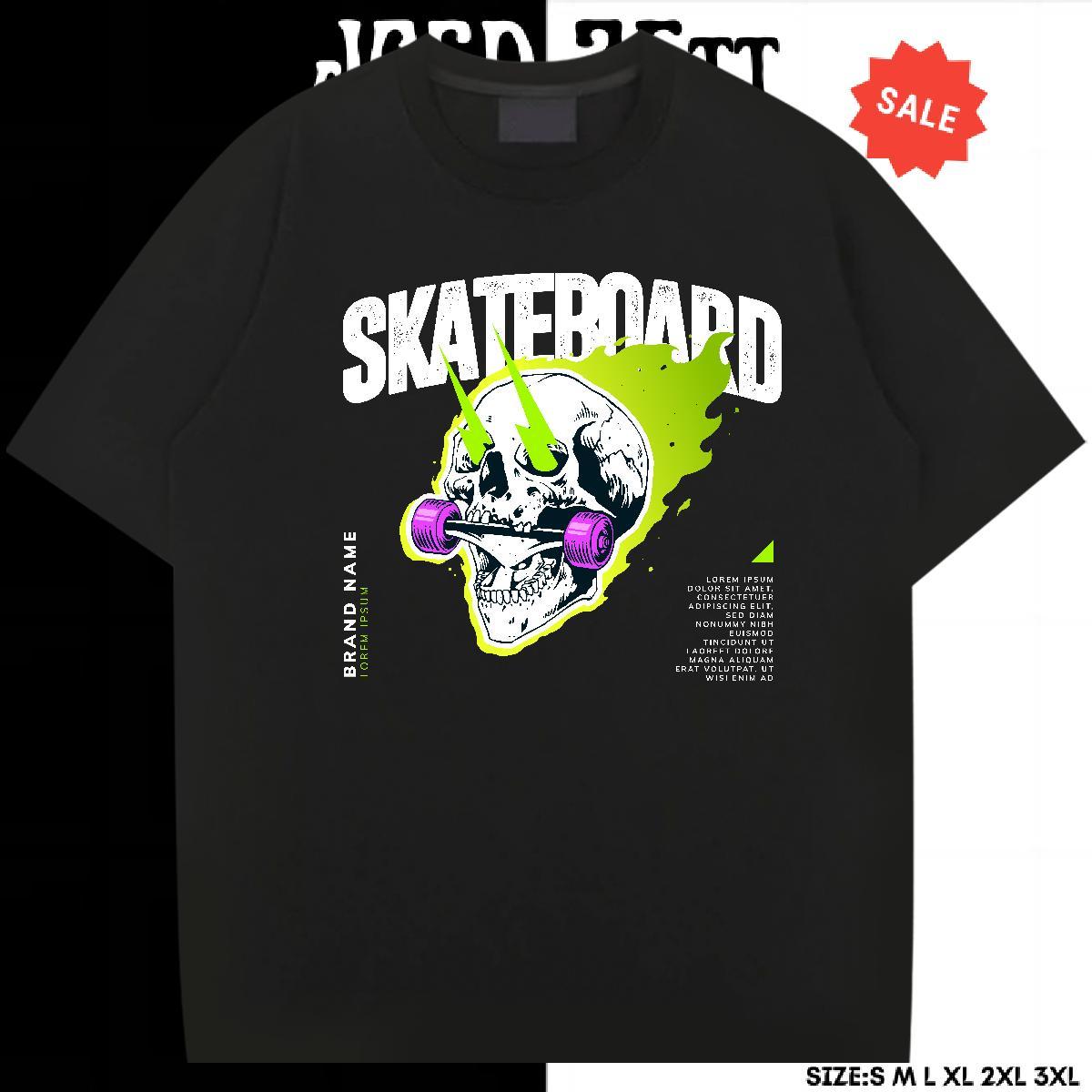 Free Shipping T-Shirts for Men 230g 100% Cotton skull Hip Hop Customized Breathable Short Sleeve Men Tshirts Brand Tee Shirt