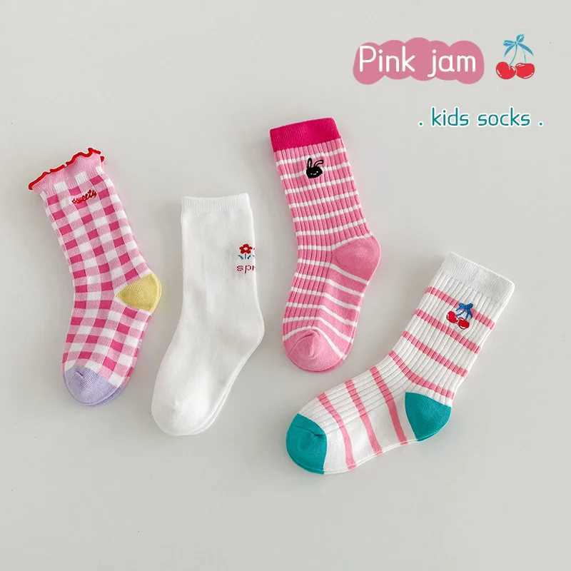 Childrens socks 3-12T girls fancy lace calf socks spring autumn cotton socks baby boys sports socks X2503221