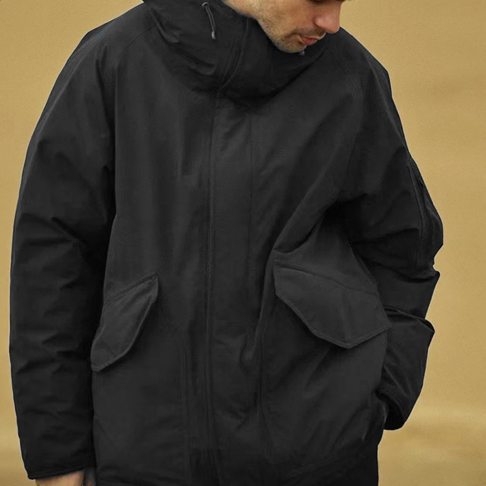 Nanamica Jackets Mens Winter Warm Coats Highquality Simple Pure Color Hooded Down Jacket Tops 240823