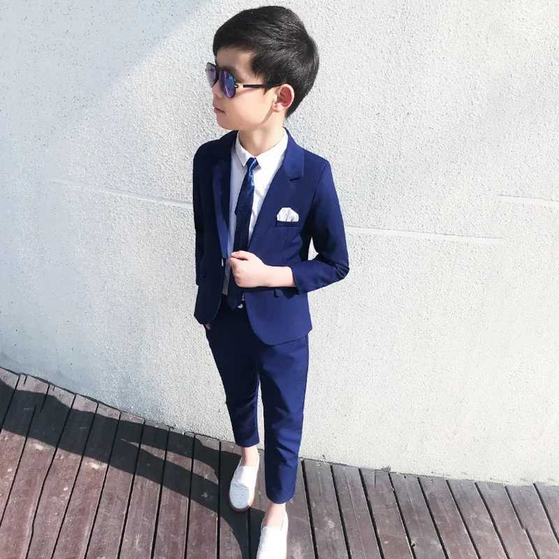 2024 Spring Formal Boys Party Dress Childrens Wedding Dress Elegant Preschool School Uniform Evening Dress Baby Baptist Dress W240823