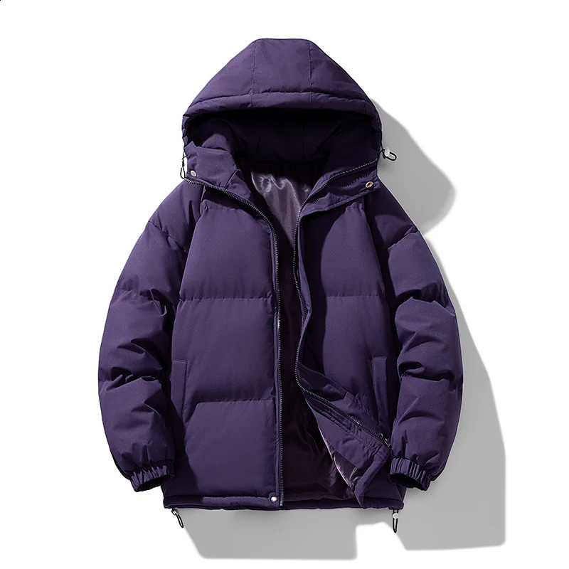 mens warm jacket cotton apron casual sports autumn and winter hooded thick parkour youth trend 240822