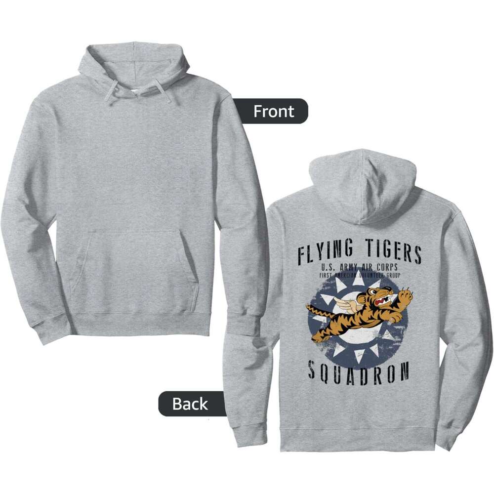 Hoodie for Mens Womens Flying Tigers SquadronVintage Insignia BACK PRINTED Pullover Hoodie Graphic Hoodies sweatshirt Pullover Long Sleeve