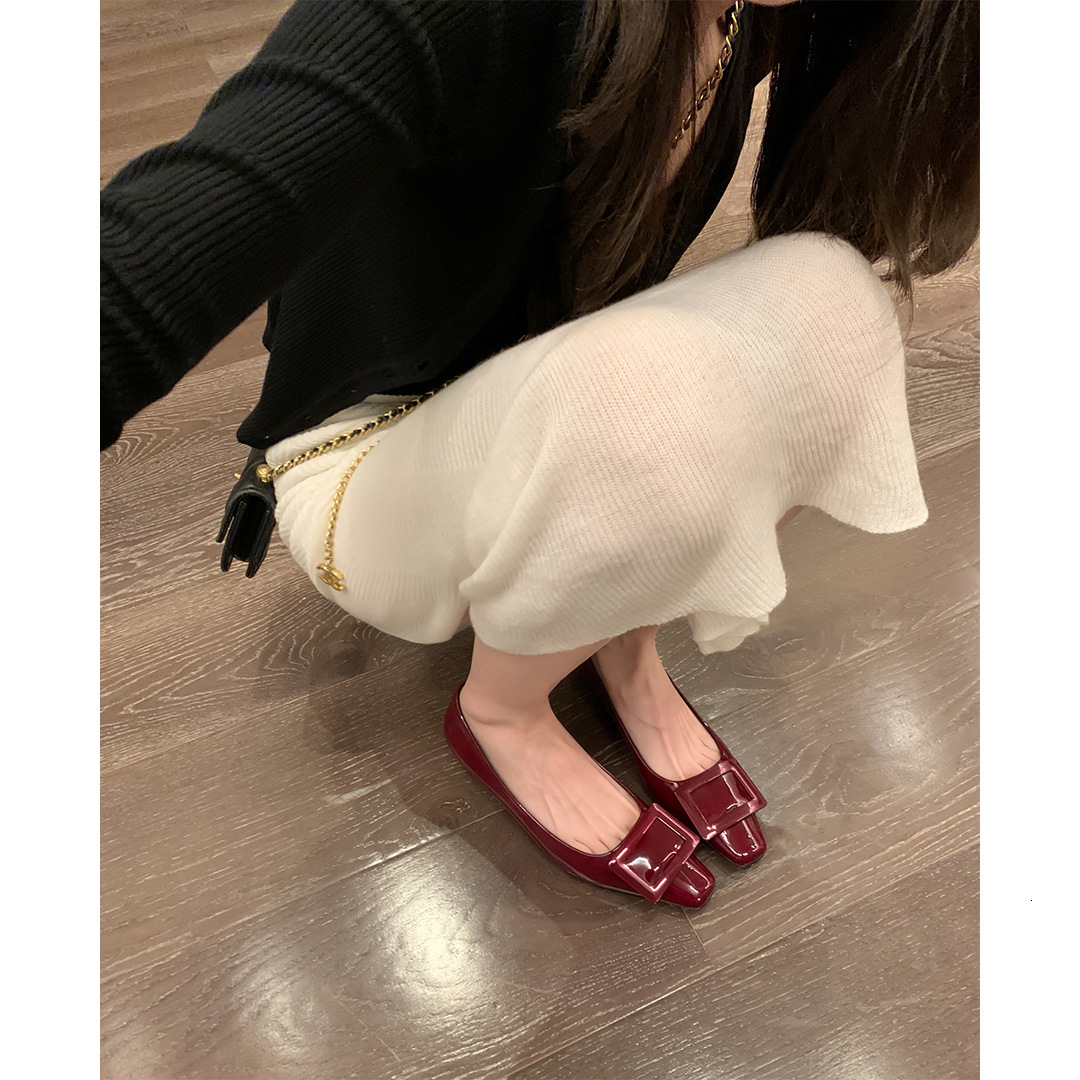 Ddmysports Premium Version Su Yinyin S Same French Genuine Leather Toe Square Buckle Cat Order For Women OL Commuting Shoes OUTDOOR