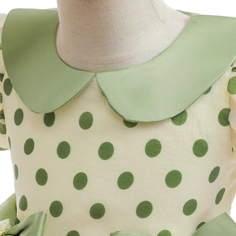 2 girls polka dot princess dresses childrens fluffy summer princess dresses birthday gifts girls bow evening dresses childrens new clothes W240823