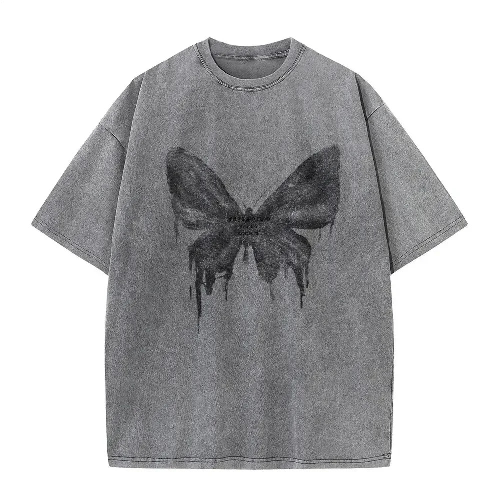230G 100% pure cotton highquality retro short sleeved Tshirt mens Y2K American womens summer hiphop Harajuku 240822