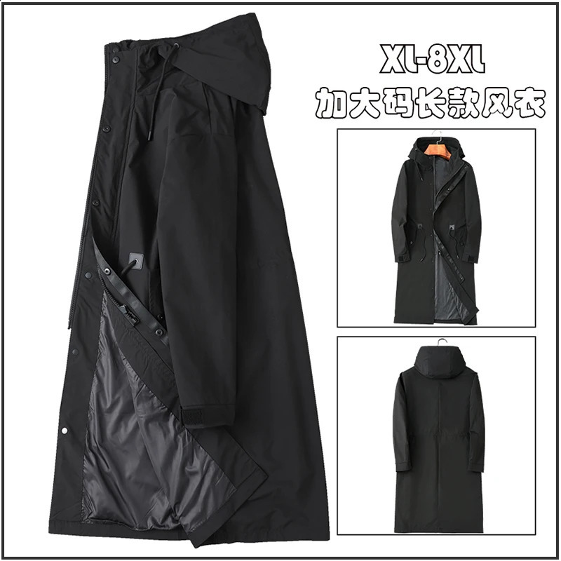 arrival long Style coat spring jackets men high quality trench coat menautumn mens fashion casual windbreakers M-8XL 240822