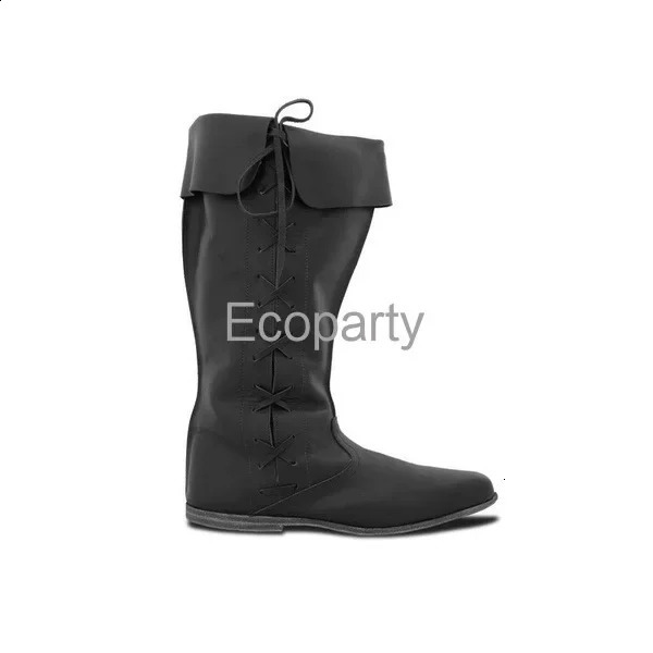 Medieval Leather Renaissance Ankle Boots Halloween Carnival Steampunk Shoes Knight Pirate Role Playing Boots Gothic Punk Shoes 240823