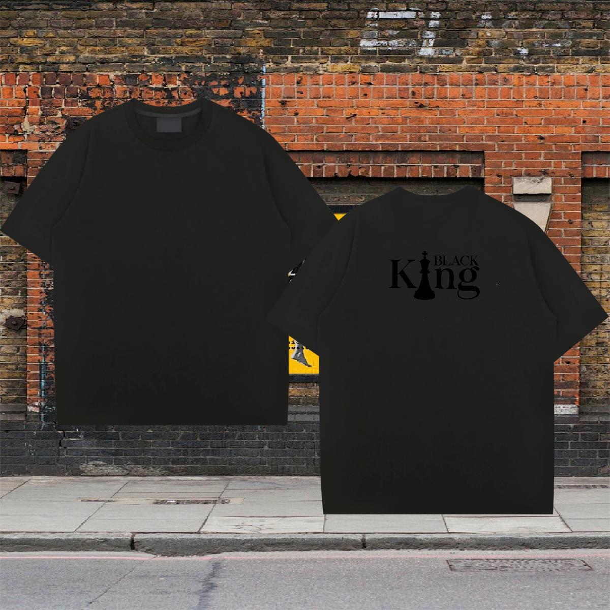 Comfortable Men T Shirts 230g Cotton letter Daily Wear Anime Print Round Neck Short Sleeve Men Tees Brand Clothes