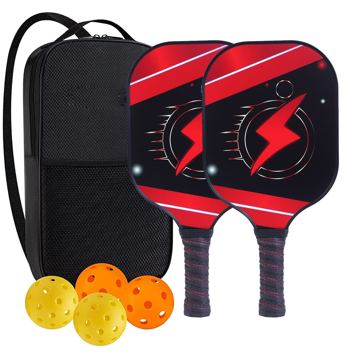 High-Performance Fiberglass Pickleball Paddle for Competitive Outdoors Games 2 Paddle & 4 ball & 1 bag 9965